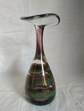 Vase verre soufflé, signé