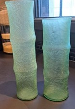 2 vases En Verre Craquelé
