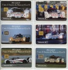 6 PHONE CARD SET / TELECARTE   FRANCE PACK 1 AUTO CAR 24H LE MANS RACE USED/CHIP