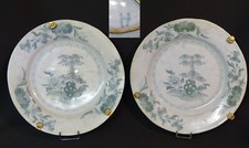 AA 18èm Porcelaine fine China paire assiettes décorative Bambou Sèvres compagnie