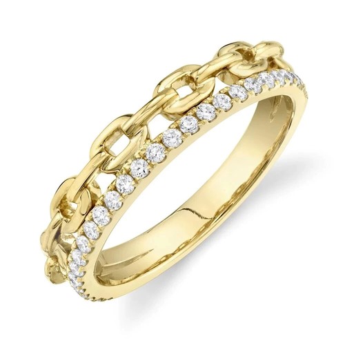 Bague chaîne or - en, jaune