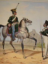 Litho COULEUR COSTUME UNIFORME MILITAIRE ARMEE PRUSSE PREUSSEN ALLEMAGNE 1830 i