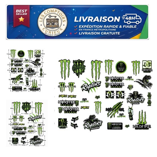 Autocollants moto monster - autocollants,
