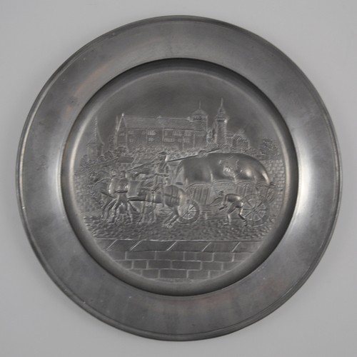 Assiette étain château - en,