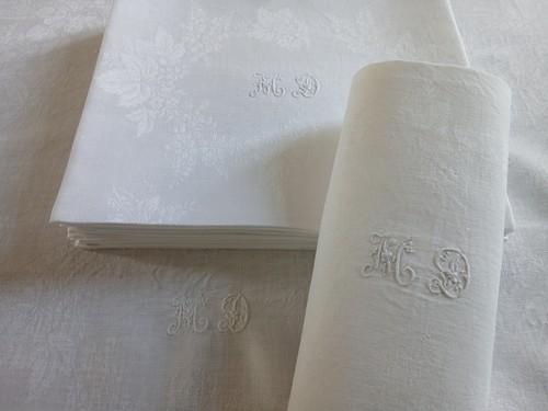 Serviettes table damas - table,