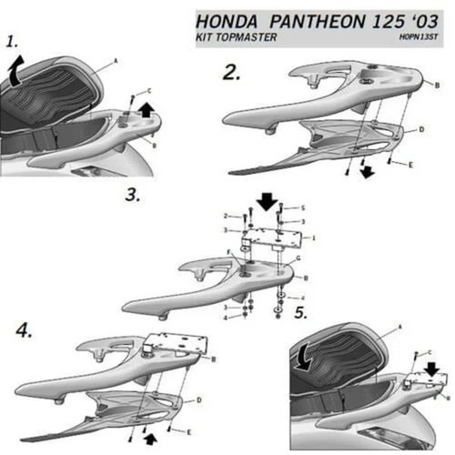 Support top case shad - top,
