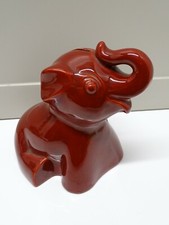 -TIRELIRE ELEPHANT ROUGE CERAMIQUE ST CLEMENT N°4186 OBJET DE VITRINE COLLECTION