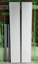 Lot 2 Portes coulissantes rectangulaires blanc beige brillant 250x80cm, placard