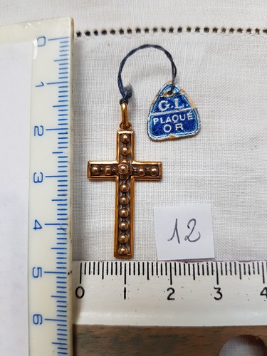 Croix pendentif plaqué or - pendentif,