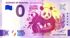 41 BEAUVAL Zooparc 2, Pandas, 2024, Billet Euro Souvenir