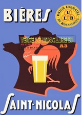 Pub bière - Bière St Nicolas - affiche plastifiée