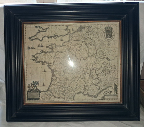 Cadre noir doré carte - cadre,