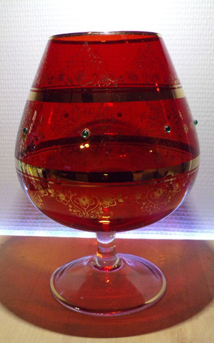 Grand vase verre rouge - vase,