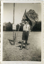 PHOTO ANCIENNE - VINTAGE SNAPSHOT - SCOUTISME SCOUT DE FRANCE DRAPEAU