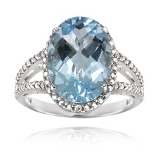 925 Argent 5.5ct Topaze Bleu