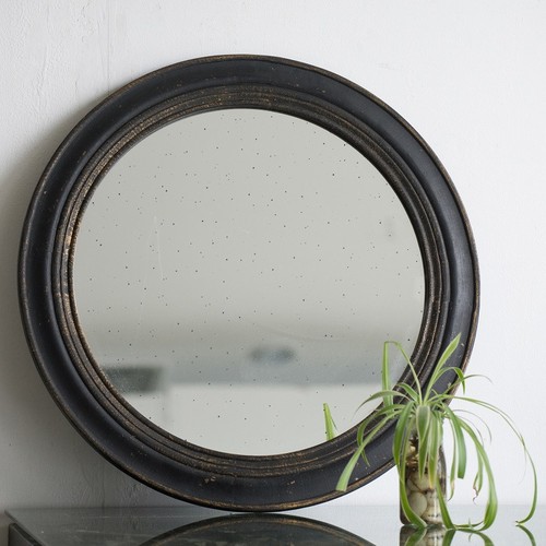Miroir rond noir vintage