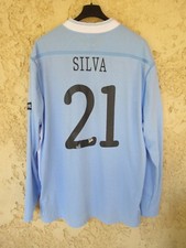 Maillot MANCHESTER CITY porté SILVA Champions League match worn shirt UMBRO L/S