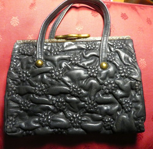 Mini sac cuir gaufré noir - sac,