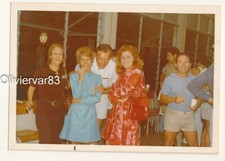 Vintage color photo 1974 - beautiful red hair women and men at a cocktail party
