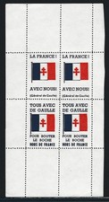 timbre France libération vignette De Gaulle la France avec nous  neuf **