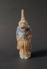 Okimono - Singe Déguisé En Danseur De Sambaso - Porcelaine- Fin XIXème