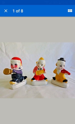 Christmas clown figurine set - christmas,