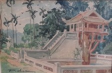 Aquarelle La Pagode Au Pilier