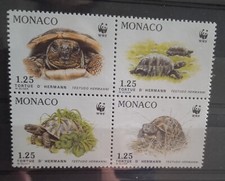 MONACO - BLOC 4 TIMBRES NEUFS** N° 1805 à 1808 - 1991 - SERIE WWF / TORTUES -