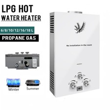 Chauffe-Eau Instantané 18L/min à Gaz Propane LPG Gaz Butane Affichage Numérique