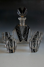 LOT DE CARAFE ART DECO KARL PALDA ET SIX VERRES À SHOT