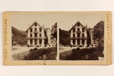 FRANCE Auvergne Chalet Photo Sanitas Stereo Vintage Albumine c1880