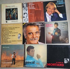 Lot 9 Disques Vinyle 33 T Tours LP Variétés françaises Barrière Distel Montand..
