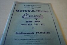 CATALOGUE DE pièces de détachée MOTOCULTEUR  ENERGIC SERIE 200 TYPES 204 205 207