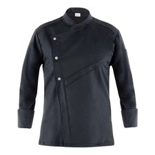 Veste de Cuisinier Samuel Noir A Manches Longues En Mixte Lyocell - GIBLOR'S -