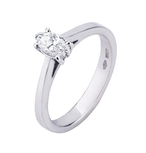 Bague solitaire blanc - or,