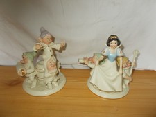 Lenox Disney Snow White & The Seven Dwarfs Candlesticks 2 bougeoirs porcelaine