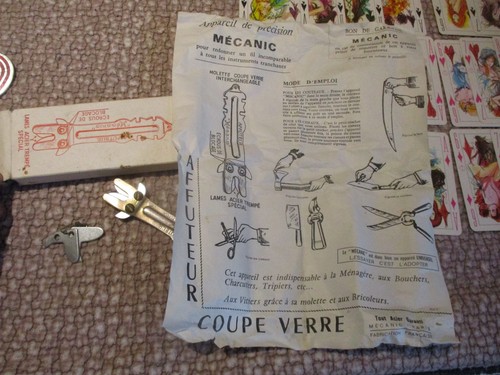 Ancien outil vitrier aiguiseur - ancien,