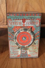 Ancienne Boite Tole Lithographiée Bonbon Nouveau Zanzibar Roulette Jeu Casino