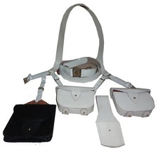 Valise motif cuir blanc 1871 reproduction victorienne britannique s997