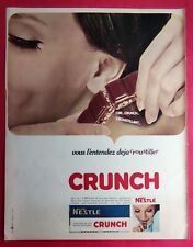 Publicité de presse Chocolat CRUNCH de NESTLE et Parfum Moustache de ROCHAS 1966
