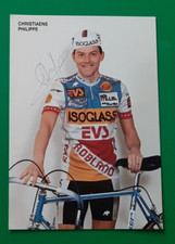 CYCLISME carte cycliste CHRISTIAENS PHILIPPE équipe ISOGLASS ROBLAND 1988 Signée