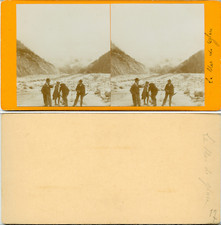 Stéréo, Mont-Blanc, voyage d'une famille sur la mer de glace Vintage albume