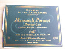 etiquette vin Meursault Poruzot 1er cru domaine Alain Patriarche wine label