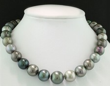 Collier de Perles Tahitienne Multicolore 11-14 MM Haut Lustre 585 Objet Valeur