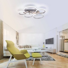 Paul Neuhaus Plafonnier Johanne 5-Ringe Acier 55cm 48W 2650lm Blanc Chaud 3000K