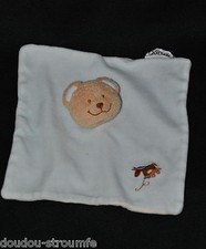 ?Peluche Doudou Plat Ours INFLUX CORA PROVERA Bleu Cheval à Bascule TTBE