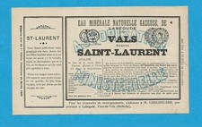 ETIQUETTE EAU  MINERALE VALS LES BAINS LABEGUDE  SOURCE SAINT LAURENT CHAUDOUARD