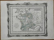 Carte 18e : La France sous Charles VII  par Rizzi Zannoni  1764