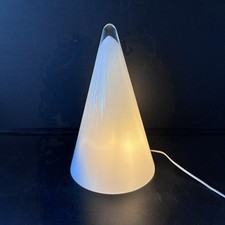 Lampe Tepee SCE Verre Blanc 38cm Vintage Forme Pyramide Lumière Douce Ambiance