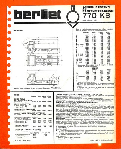 Berliet 770 porteur ou - porteur,